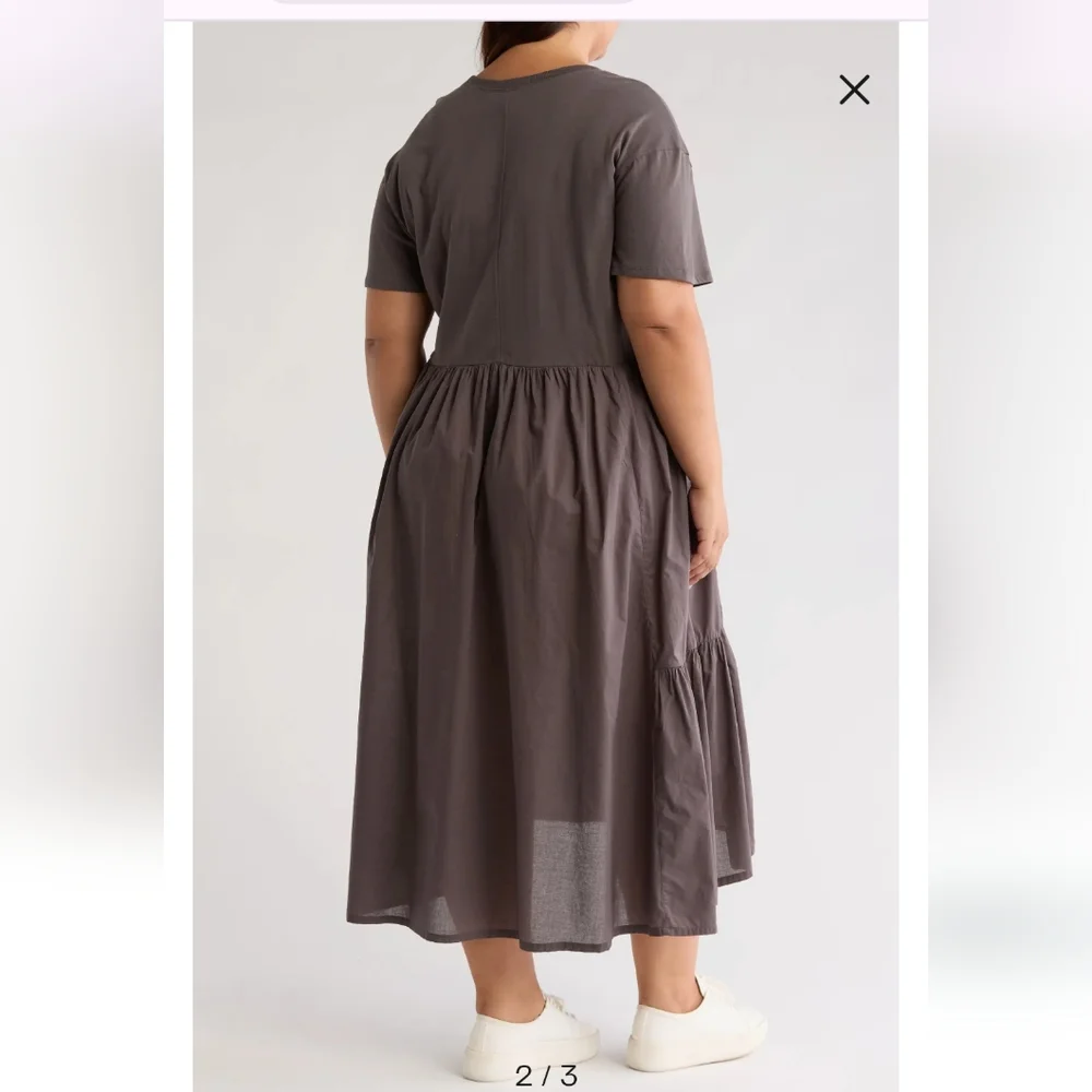 Melrose And Market Short-Sleeve Tiered Midi Dress - Terracotta - Picture 4 of 8